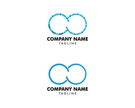 Set of Two Circle Rings locked Logo design vector template 库存插图
