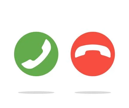 Set of two colored handset icons, vector Stock Illustration
