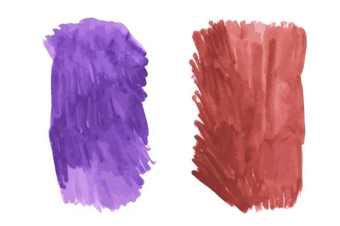 A set of two colored watercolor brush strokes. Vector elements for design Stock Illustration