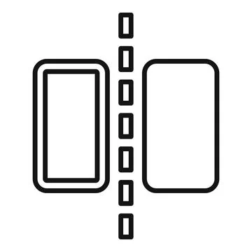 Set of two empty frames with dotted line icon Stock Illustration