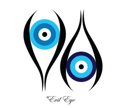 Set of two evil eyes vector - evil eye logo Stock Illustration