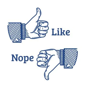 Set of two hands gestures Stock Illustration