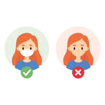 Set of two images showing how to prevent spreading viruses and bacteria. Stock Illustration