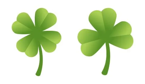 Set of two isolated clovers Stock Illustration