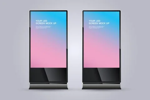 Set of two LED screens for Digital Signage Stand Mockup, Two Technology LED.. Stock Illustration