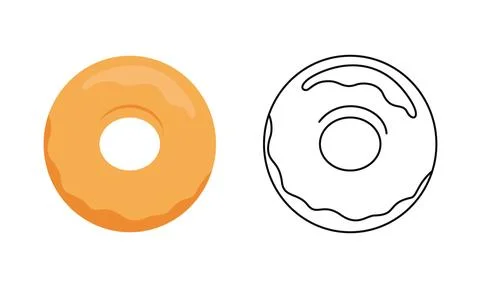 Set of two minimalist vector donuts Stock Illustration