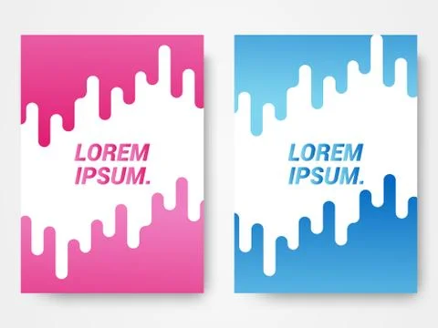 Set of two modern abstract covers with cool gradient color Stock Illustration