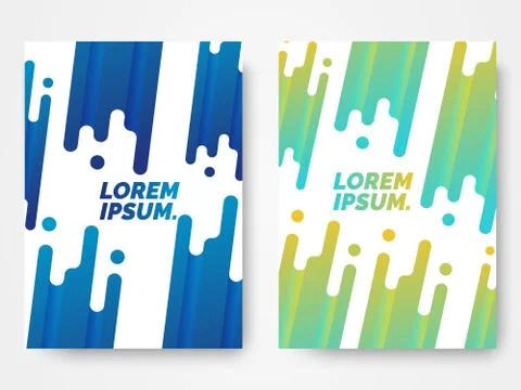 Set of two modern abstract covers with cool gradient color Stock Illustration