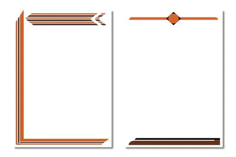 Set of Two Modern Brown and Orange Page Border Templates. Stock-Illustration