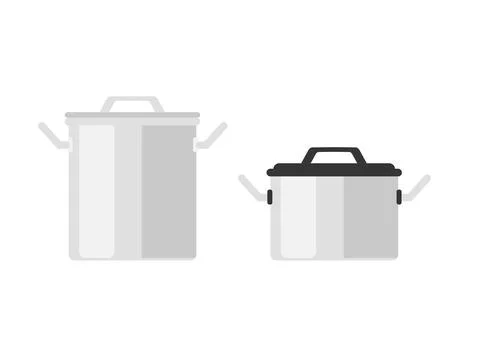 Set of Two Modern Cooking Pots with Lids for Kitchen and Culinary-Themed De.. Stock Illustration