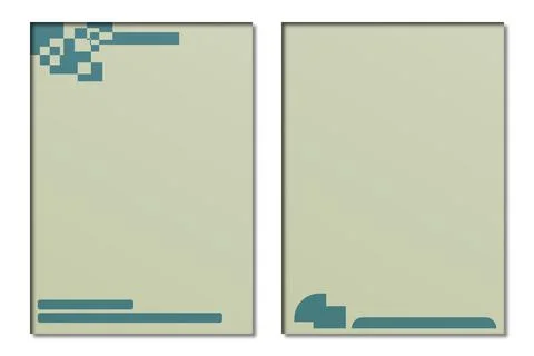 Set of two modern minimalist vertical backgrounds with geometric corner dec.. Illustrazione stock