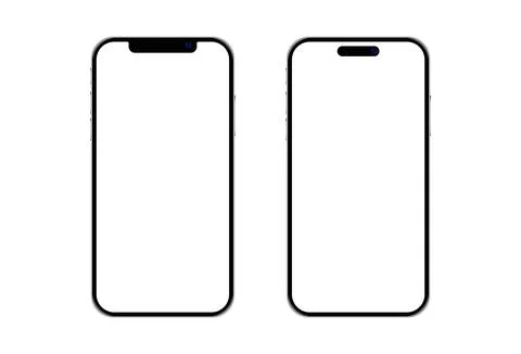 Set of two modern mobile phone mockup with buttons. Smartphone devices Stock Illustration