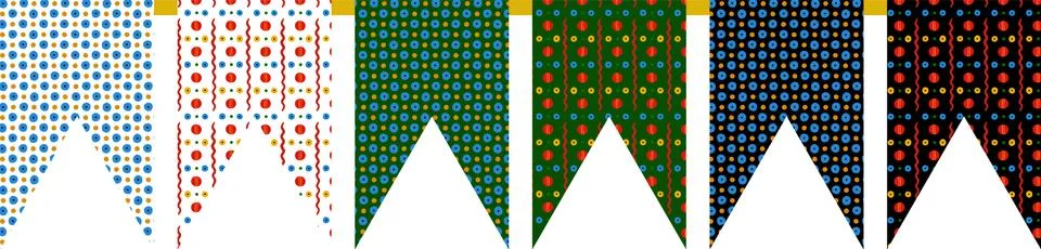 Set of two patterns on the ribbon of flags Stock Illustration
