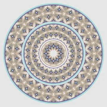 Set of two plates nested into each other, lacy round ornament Stock Illustration