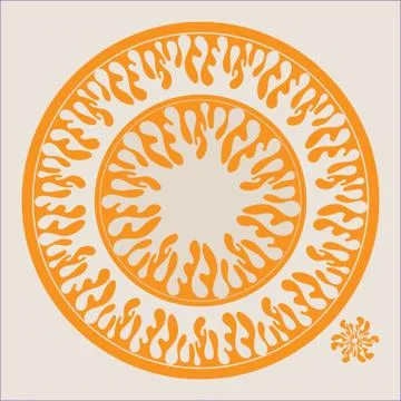 Set of two plates nested into each other, lacy round ornament Stock Illustration