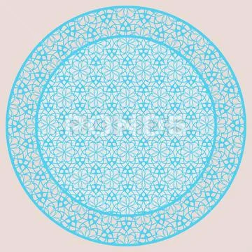 Set of two plates nested into each other, lacy round ornament Stock Illustration