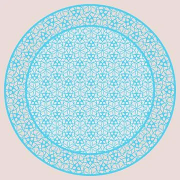 Set of two plates nested into each other, lacy round ornament Stock Illustration