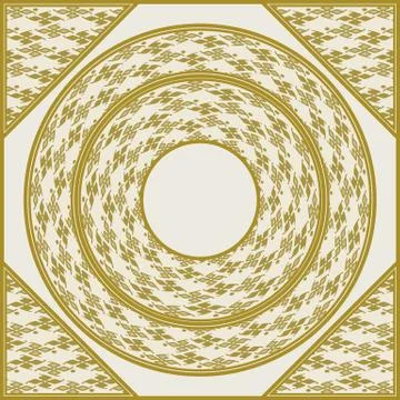 Set of two plates nested into each other, lacy round ornament, frame Stock Illustration