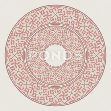 Set of two plates nested into each other, lacy round ornament Stock Illustration