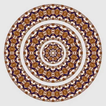 Set of two plates nested into each other, lacy round ornament Stock Illustration