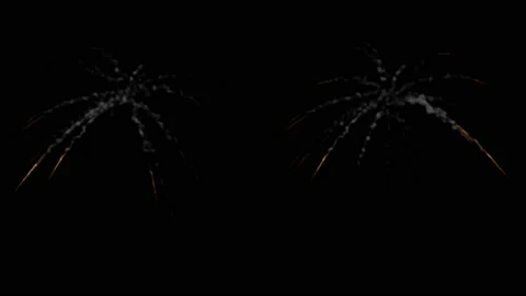 Set of two Powder explosion. Dusty bullet hits on a metal wall Stock Footage 132439994