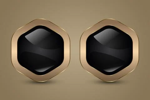 Set of two premium hexagon buttons, group of Luxury Hexagon buttons with Go.. Stock Illustration