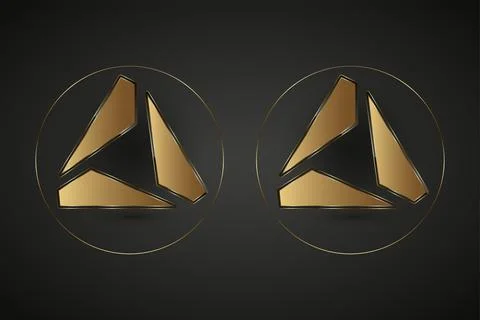 Set of two Premium realistic shiny rectangle element design for metal golde.. Stock Illustration
