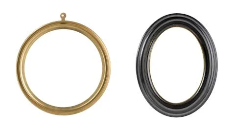 Set of two round picture frames Stock Photos