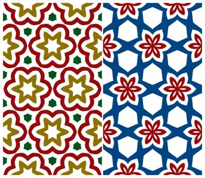 Set of two seamless floral patterns Stock Illustration