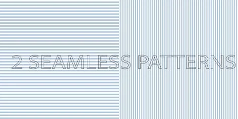 Set of two seamless patterns in blue color Stock Illustration