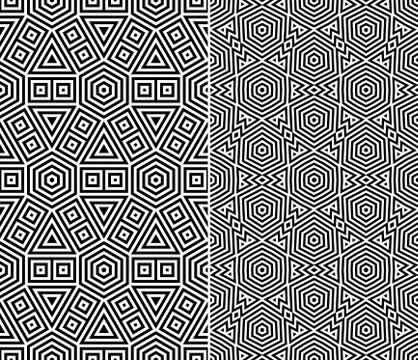 Set of two seamless patterns Stock Illustration