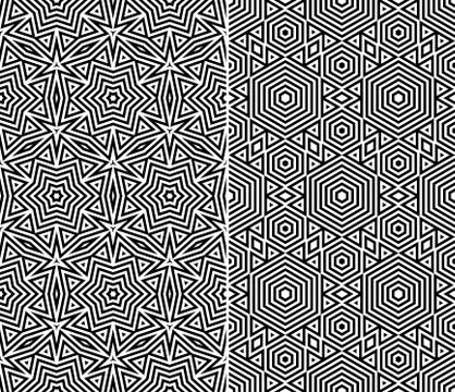 Set of two seamless patterns Stock Illustration