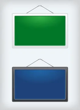 Set of two sign boards hanging on a nail Stock Illustration
