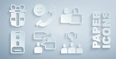Set Two sitting men talking, BFF or best friends forever, Incoming call on Stock Illustration