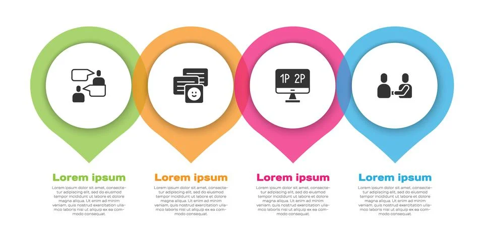 Set Two sitting men talking, Chat messages on laptop, Computer monitor screen イラスト素材