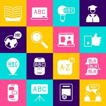 Set Two sitting men talking, Speech bubble chat, Hand like, Creative lamp light イラスト素材