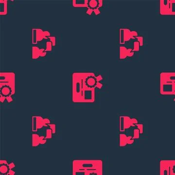 Set Two sitting men talking and Certificate template on seamless pattern. Vector Illustrazione stock