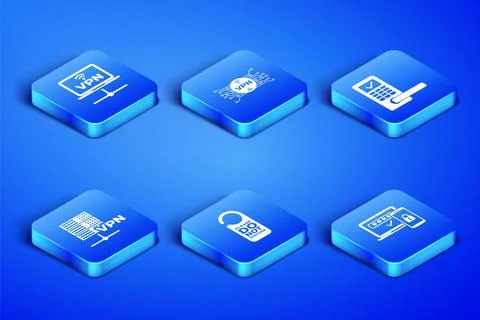 Set Two steps authentication, VPN Computer network, Please do not disturb イラスト素材