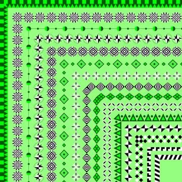 Set of two-tone brushes with the outside corners Stock Illustration