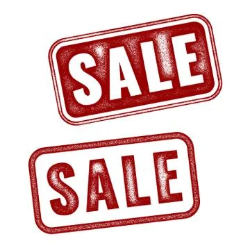 Set of two variants realistic vector stamp Sale Stock Illustration