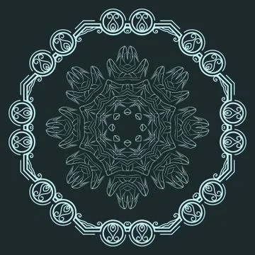 Set of two vector elegant, filigree round patterns: decorative and of women's Illustrazione stock