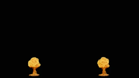 Set of two VFX explosions. VFX Animation with alpha channel for indie movie  Stock Footage 131513704