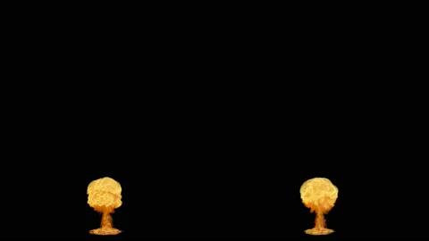 Set of two VFX explosions. VFX Animation with alpha channel for indie movie  Stock Footage 131513919