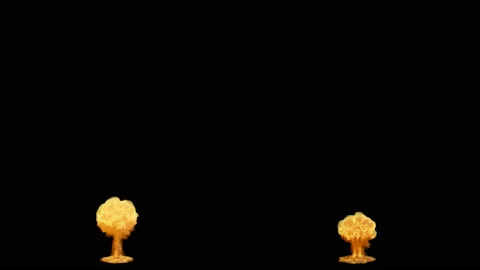 Set of two VFX explosions. VFX Animation with alpha channel for indie movie  Stock Footage 131514046