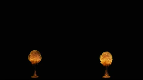 Set of two VFX explosions. VFX Animation with alpha channel for indie movie  Stock Footage 131514152