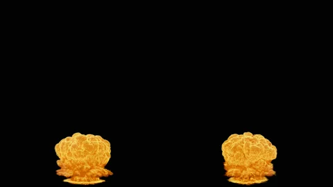 Set of two VFX explosions. VFX Animation with alpha channel for indie movie  Stock Footage 131514706