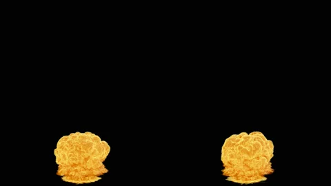 Set of two VFX explosions. VFX Animation with alpha channel for indie movie  Stock Footage 131515090