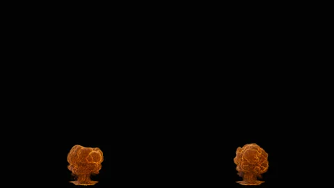 Set of two VFX explosions. VFX Animation with alpha channel for indie movie  Stock Footage 131515929