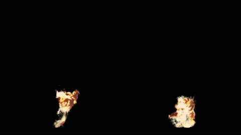 Set of two VFX fire tornado. VFX Animation with alpha channel Stock Footage 131575808