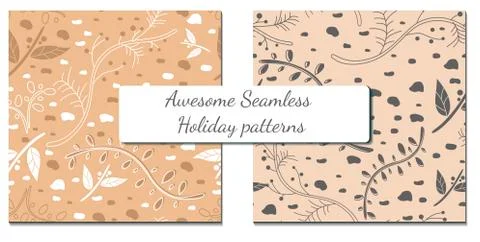 Set of two winter patterns with simple elements Stock Illustration